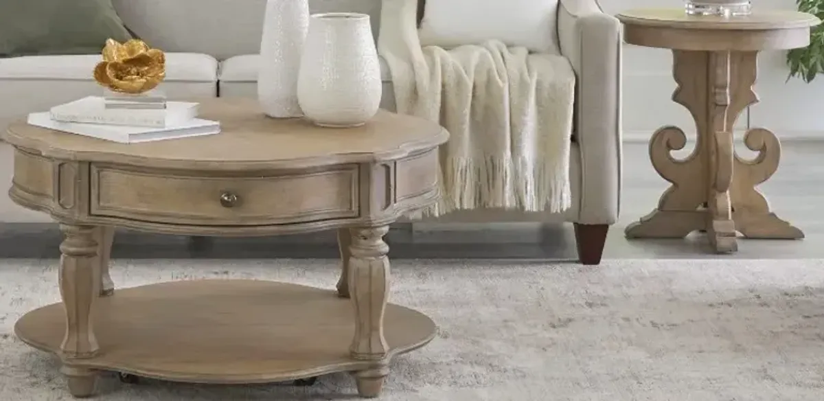 Liberty Furniture Magnolia Manor Optional 3-Piece Weathered Bisque Table Set