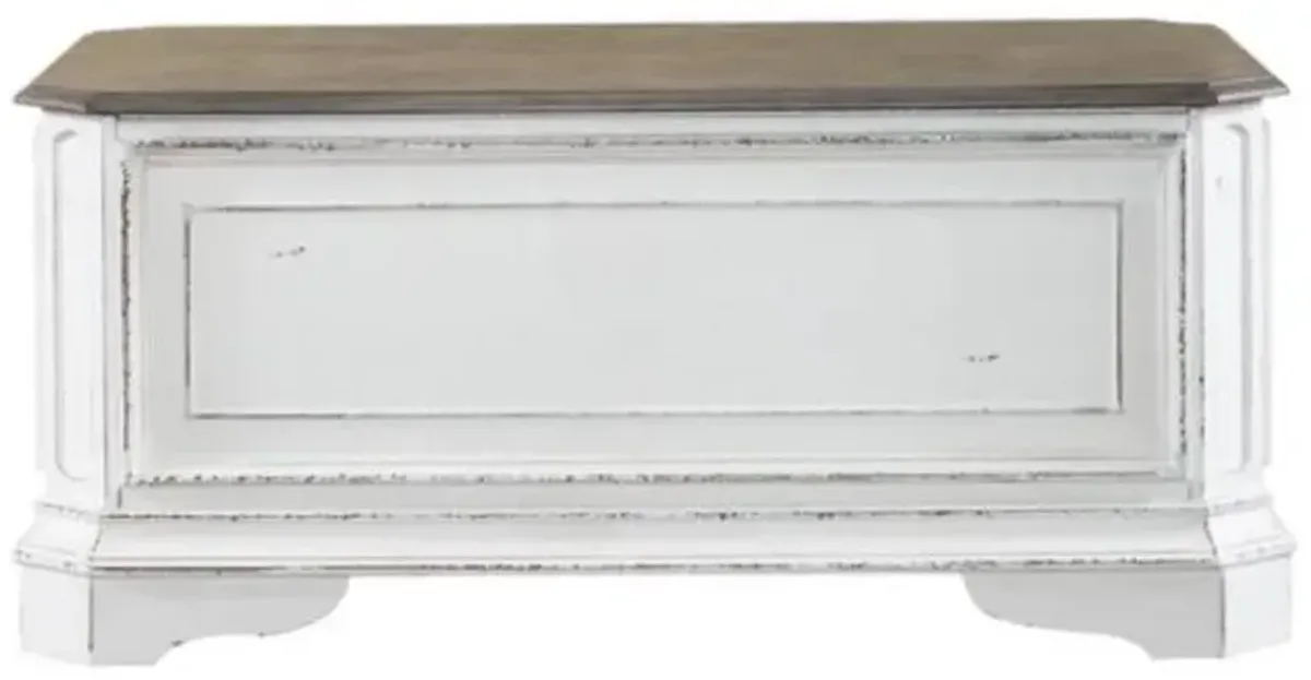 Liberty Furniture Magnolia Manor Antique White/Weathered Bark Storage Trunk