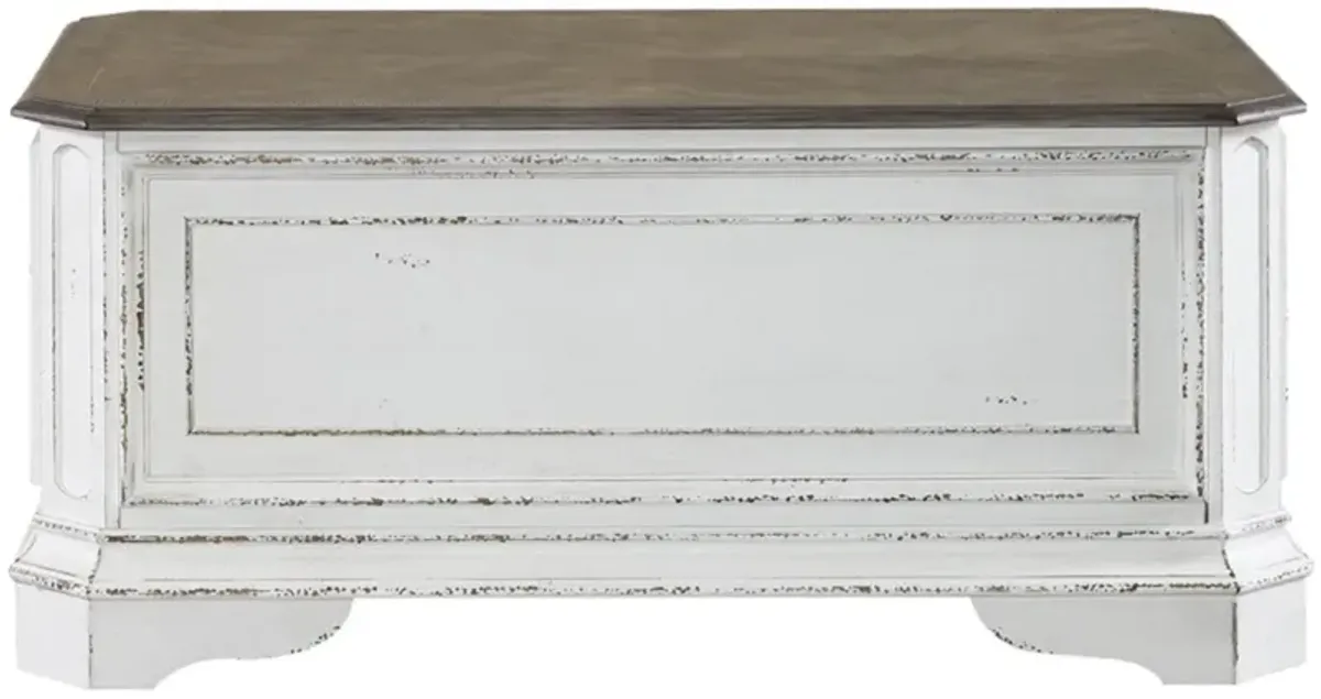 Liberty Furniture Magnolia Manor Antique White/Weathered Bark Storage Trunk