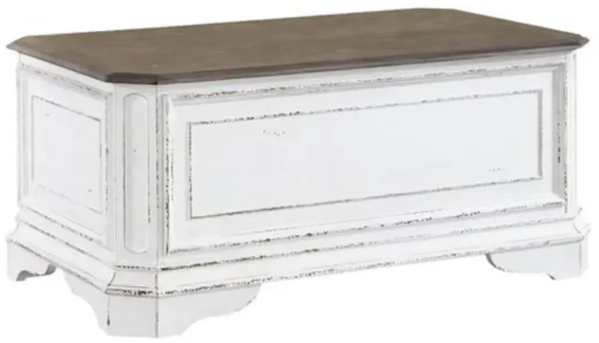 Liberty Furniture Magnolia Manor Antique White/Weathered Bark Storage Trunk