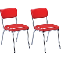Coaster® Retro 2-Piece Red/Chrome Side Chairs