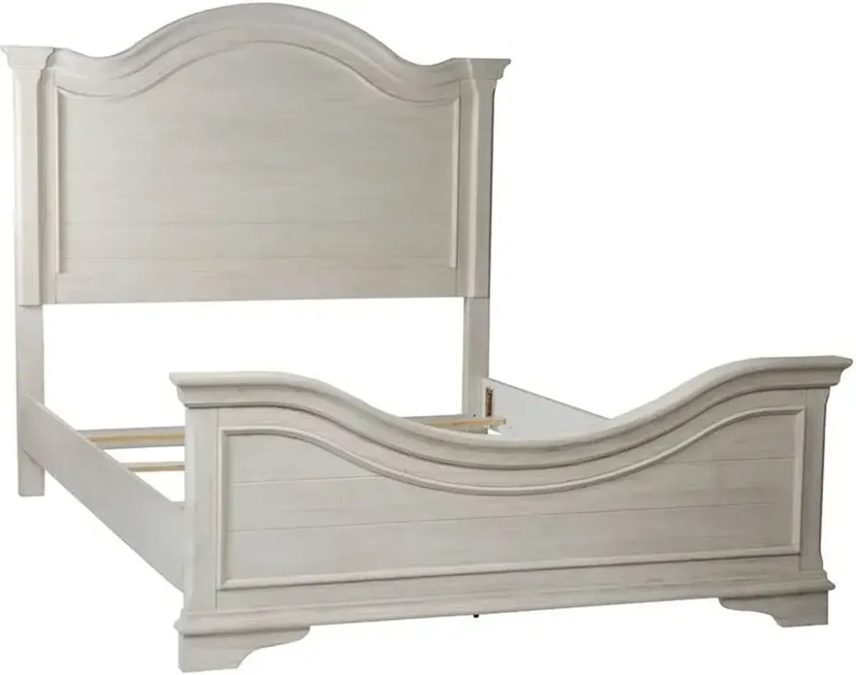 Liberty Furniture Bayside Antique White King Panel Bed