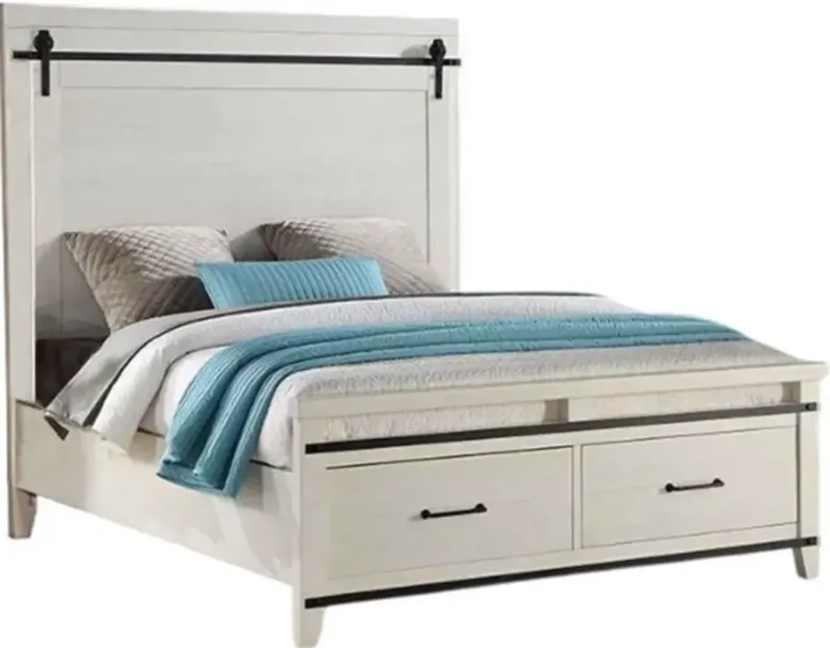 Holland House Furniture Montana White Queen Storage Panel Bed
