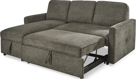 Signature Design by Ashley® Kerle 2-Piece Charcoal Sectional with Pop Up Bed