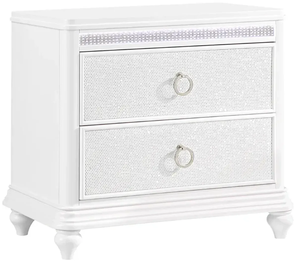 Holland House Glamour White Nightstand