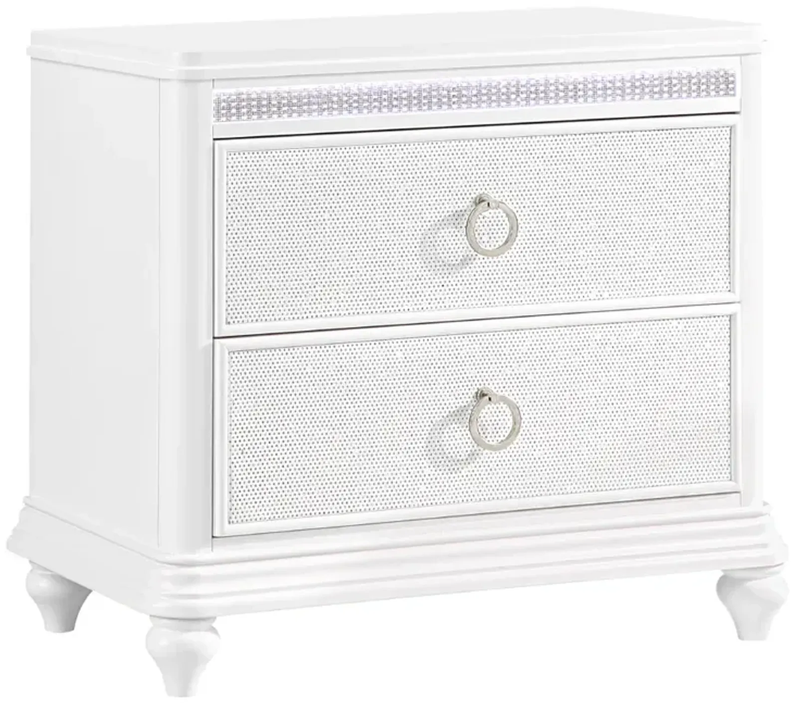 Holland House Glamour White Nightstand