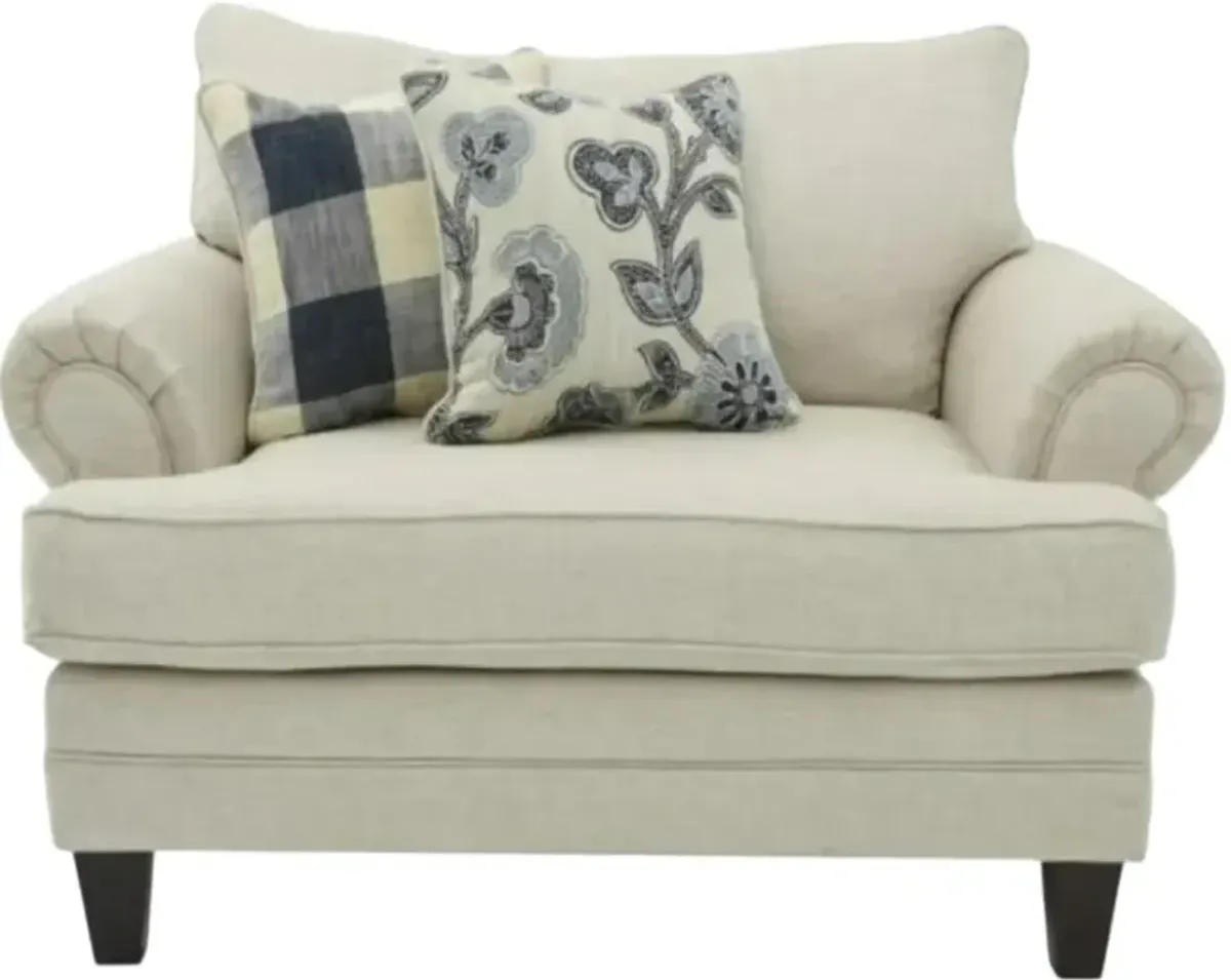 Fusion Furniture Catalina Linen Gray Chair and a Half