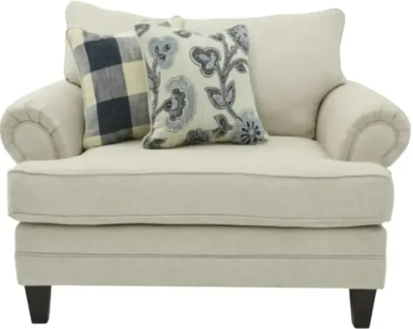 Fusion Furniture Catalina Linen Gray Chair and a Half