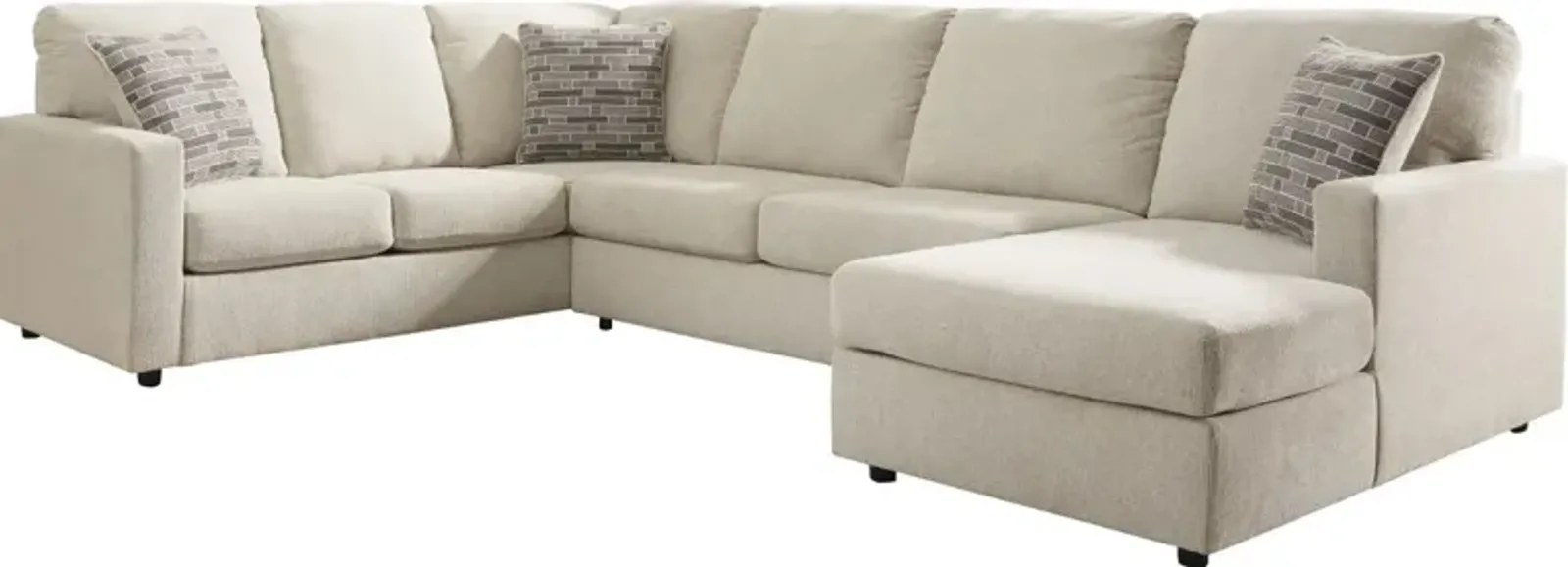 Signature Design by Ashley® Edenfield 3-Piece Linen Right-Arm Facing Sectional and Chaise