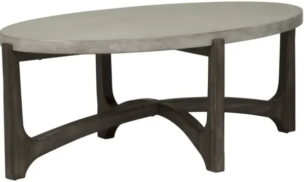 Liberty Furniture Cascade Wirebrush Rustic Brown Oval Cocktail Table