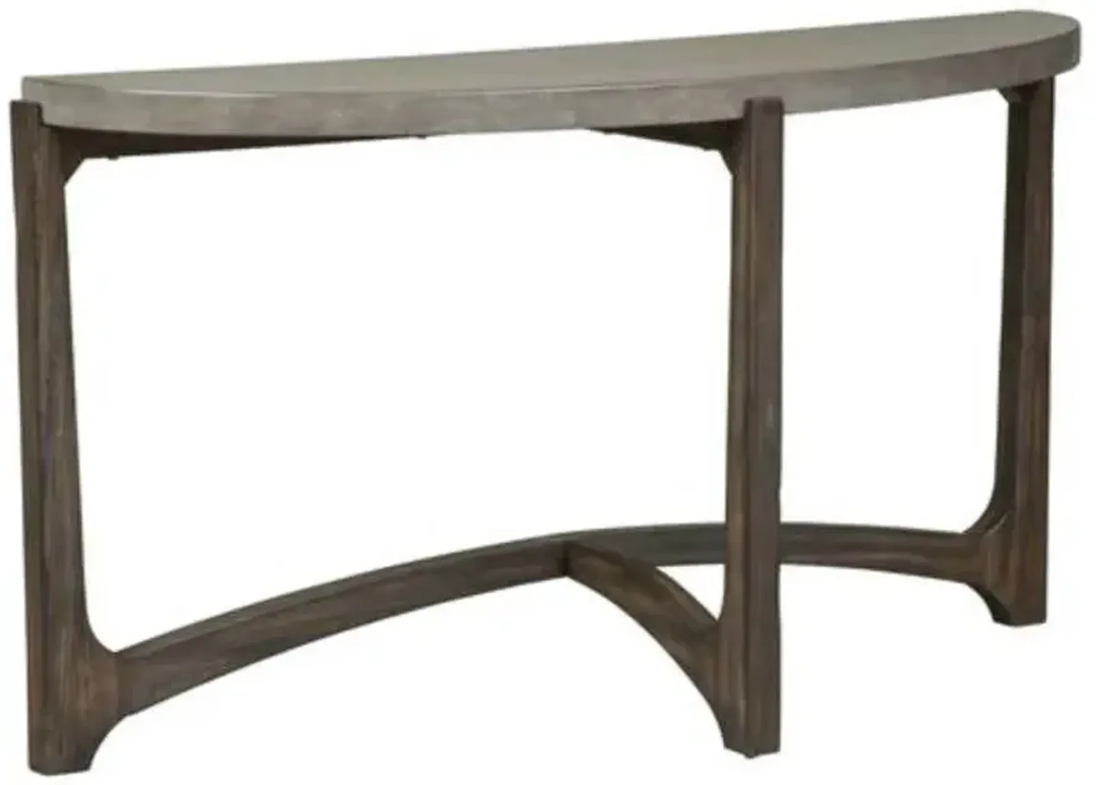 Liberty Furniture Cascade Wire Brush Rustic Brown Sofa Table with Concrete Top 