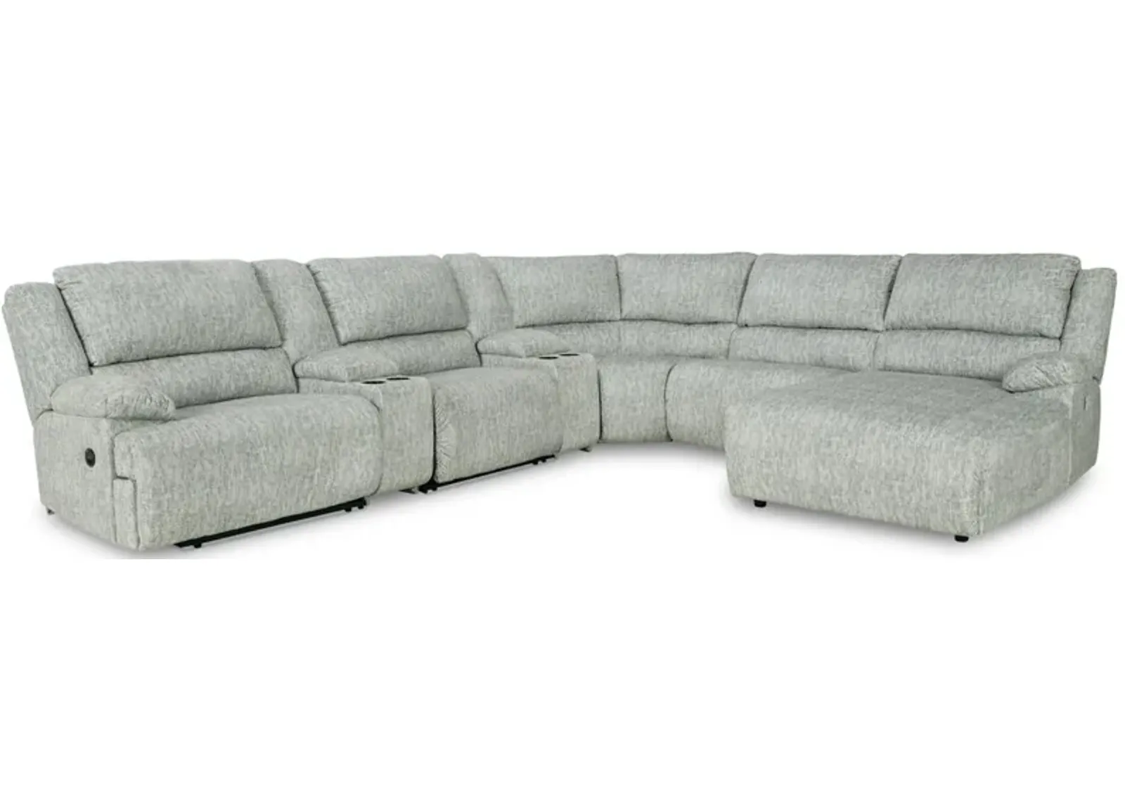 Signature Design by Ashley® McClelland 7-Piece Gray Reclining Right-Arm Facing Sectional and Chaise with Console