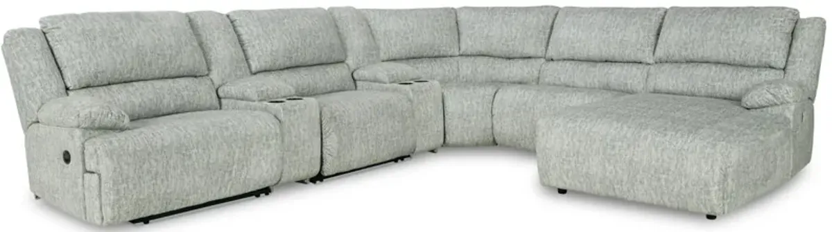 Signature Design by Ashley® McClelland 7-Piece Gray Reclining Right-Arm Facing Sectional and Chaise with Console