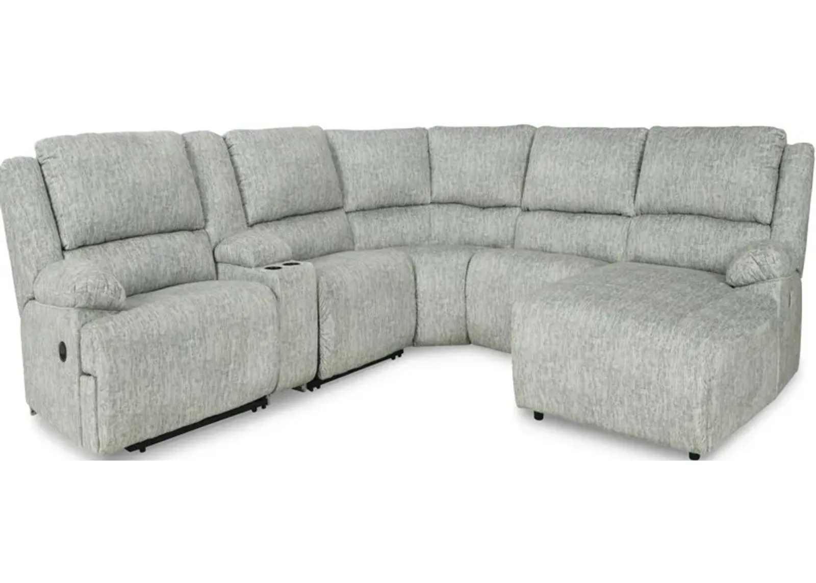 Signature Design by Ashley® McClelland 6-Piece Gray Reclining Right-Arm Facing Sectional and Chaise with Console