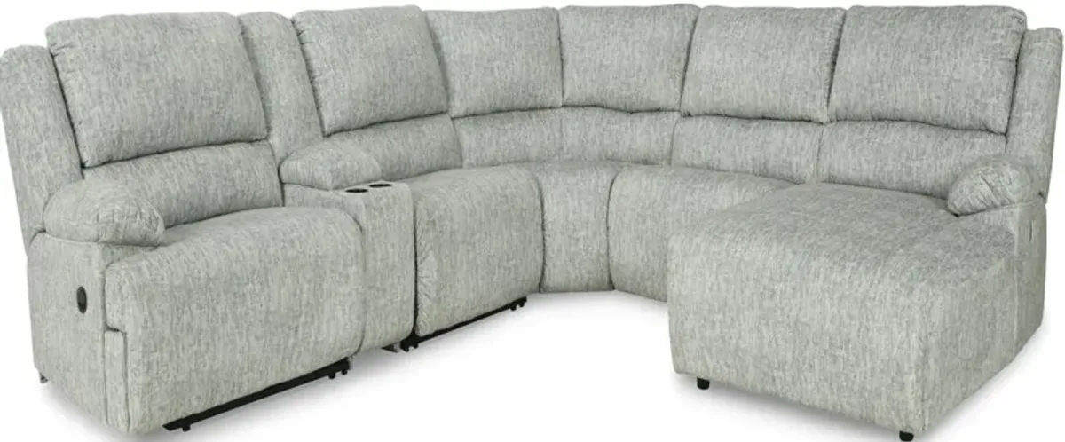 Signature Design by Ashley® McClelland 6-Piece Gray Reclining Right-Arm Facing Sectional and Chaise with Console