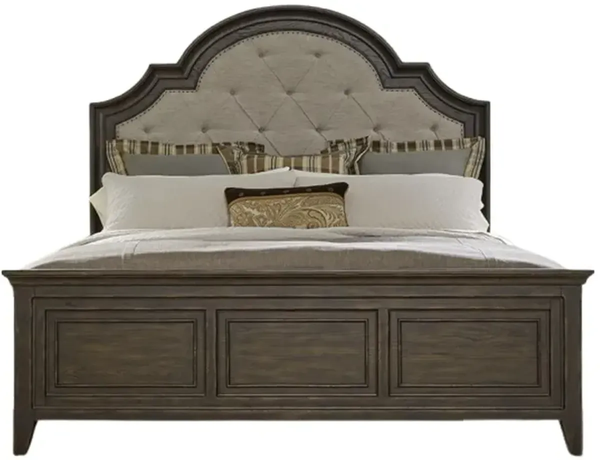 Liberty Furniture Paradise Valley Saddle Brown California King Panel Upholstered Bed