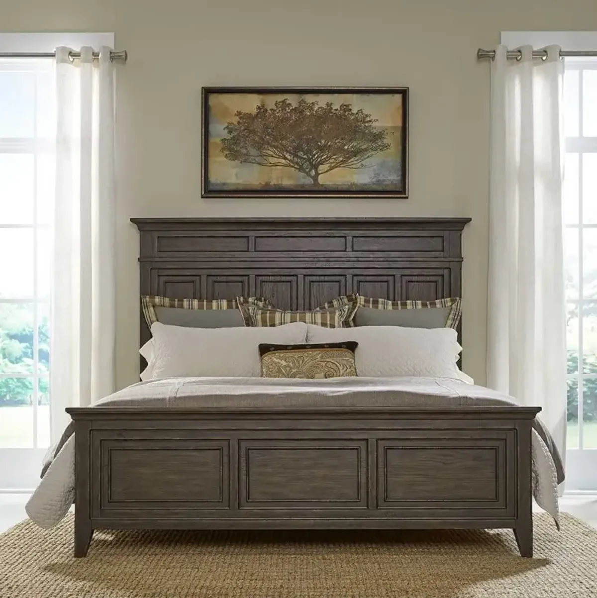Liberty Furniture Paradise Valley Saddle Brown King Panel Bed