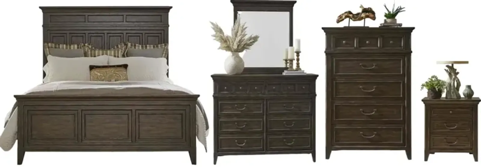 Liberty Furniture Paradise Valley 5-Piece Saddle Brown Queen Panel Bedroom Set