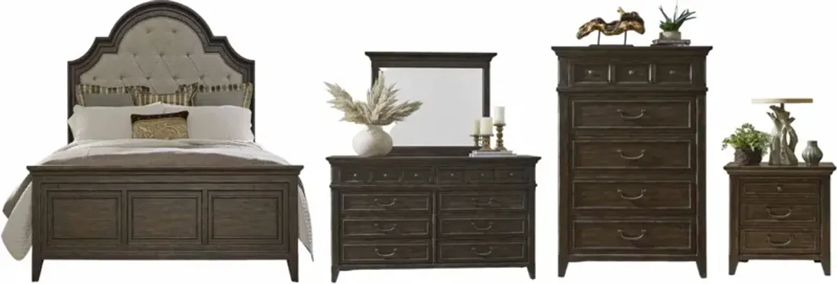 Liberty Furniture Paradise Valley 5-Piece Saddle Brown Queen Upholstered Bedroom Set