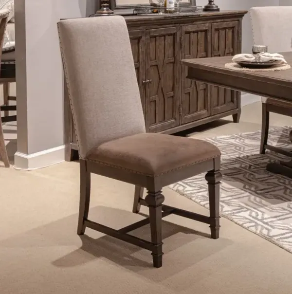 Liberty Furniture Paradise Valley Saddle Brown Table Upholstered Side Chair