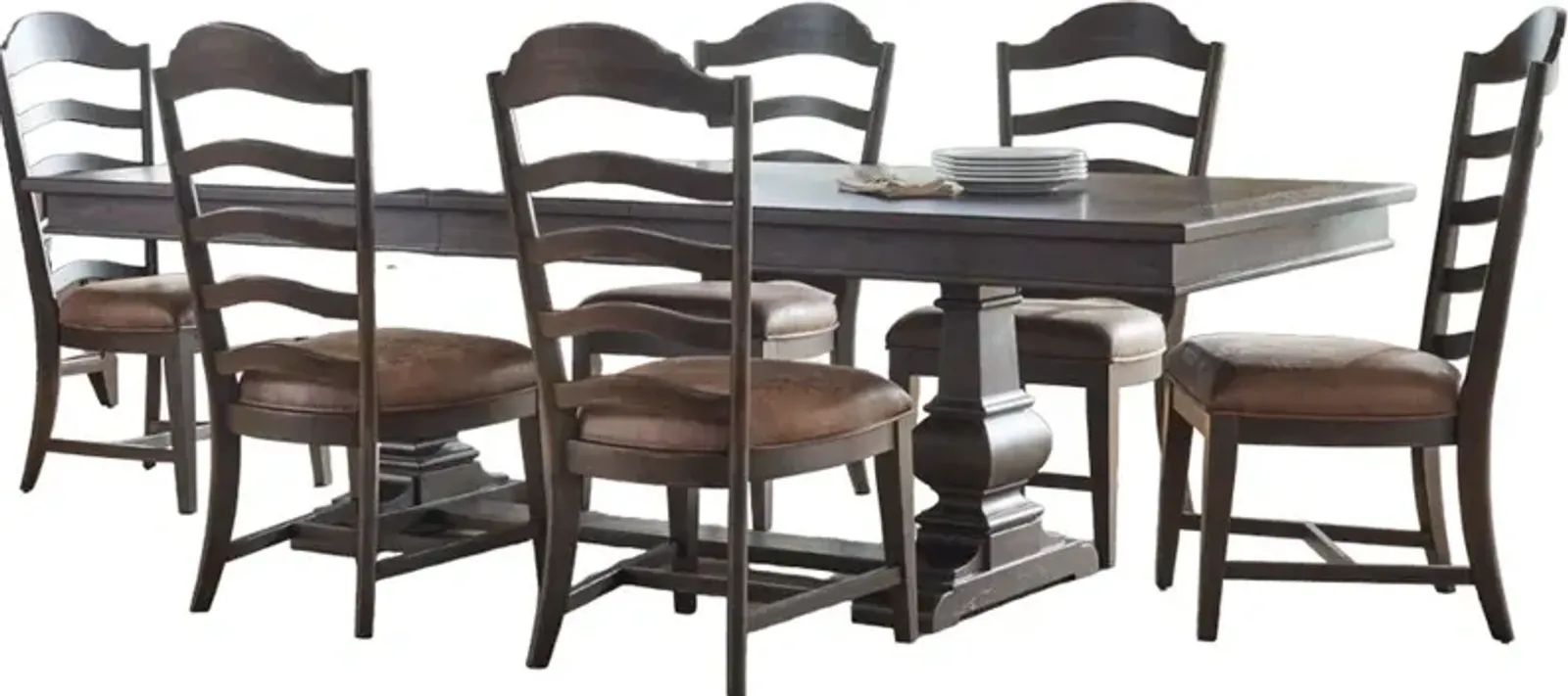 Liberty Furniture Paradise Valley 7-Piece Saddle Brown Rectangular Dining Table Set