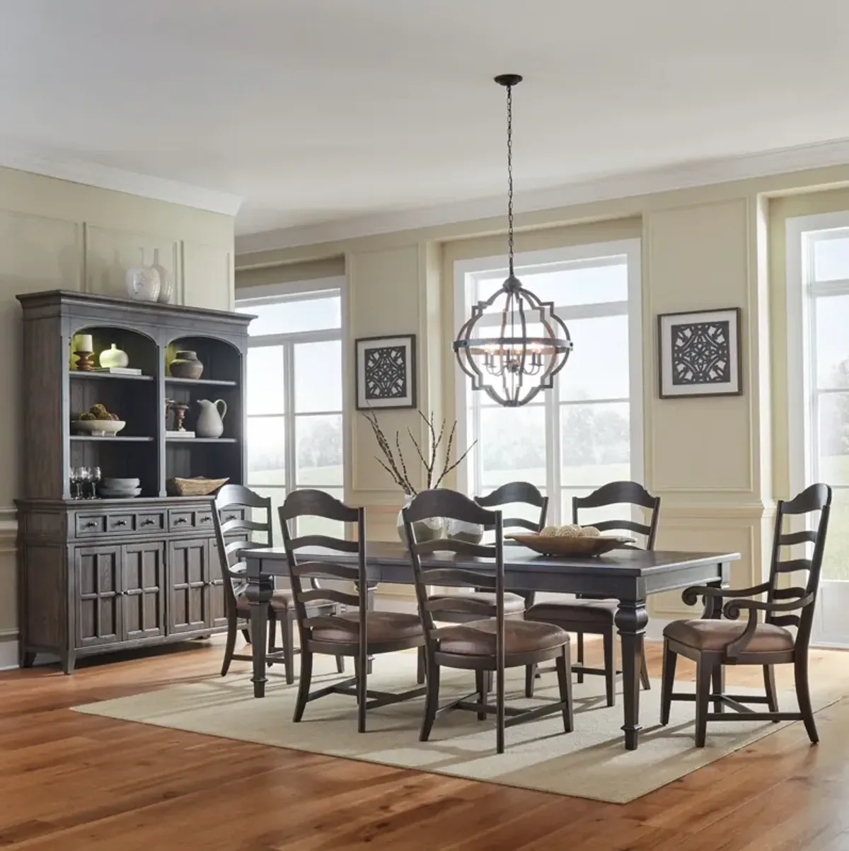 Liberty Furniture Paradise Valley 7-Piece Saddle Brown Dining Table Set