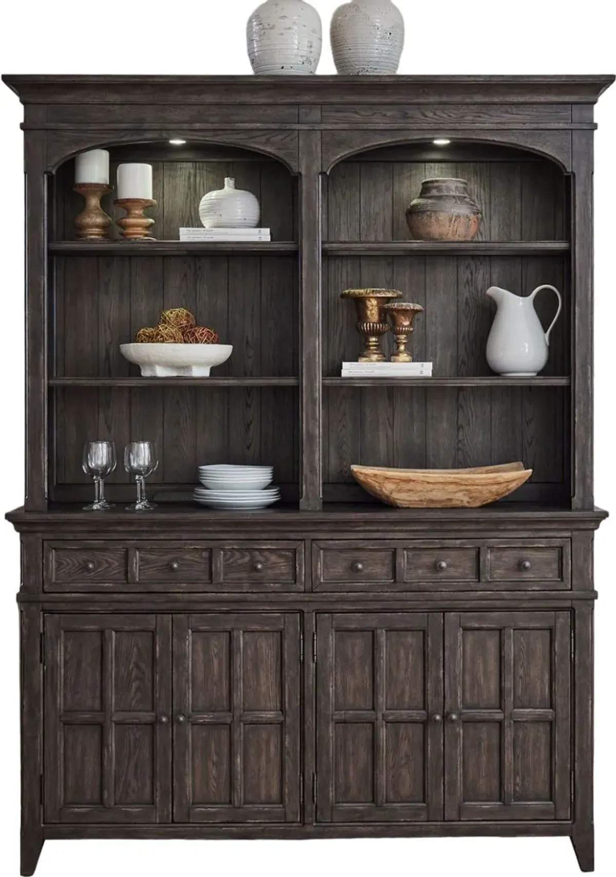 Liberty Furniture Paradise Valley Saddle Brown Table Hutch and Buffet