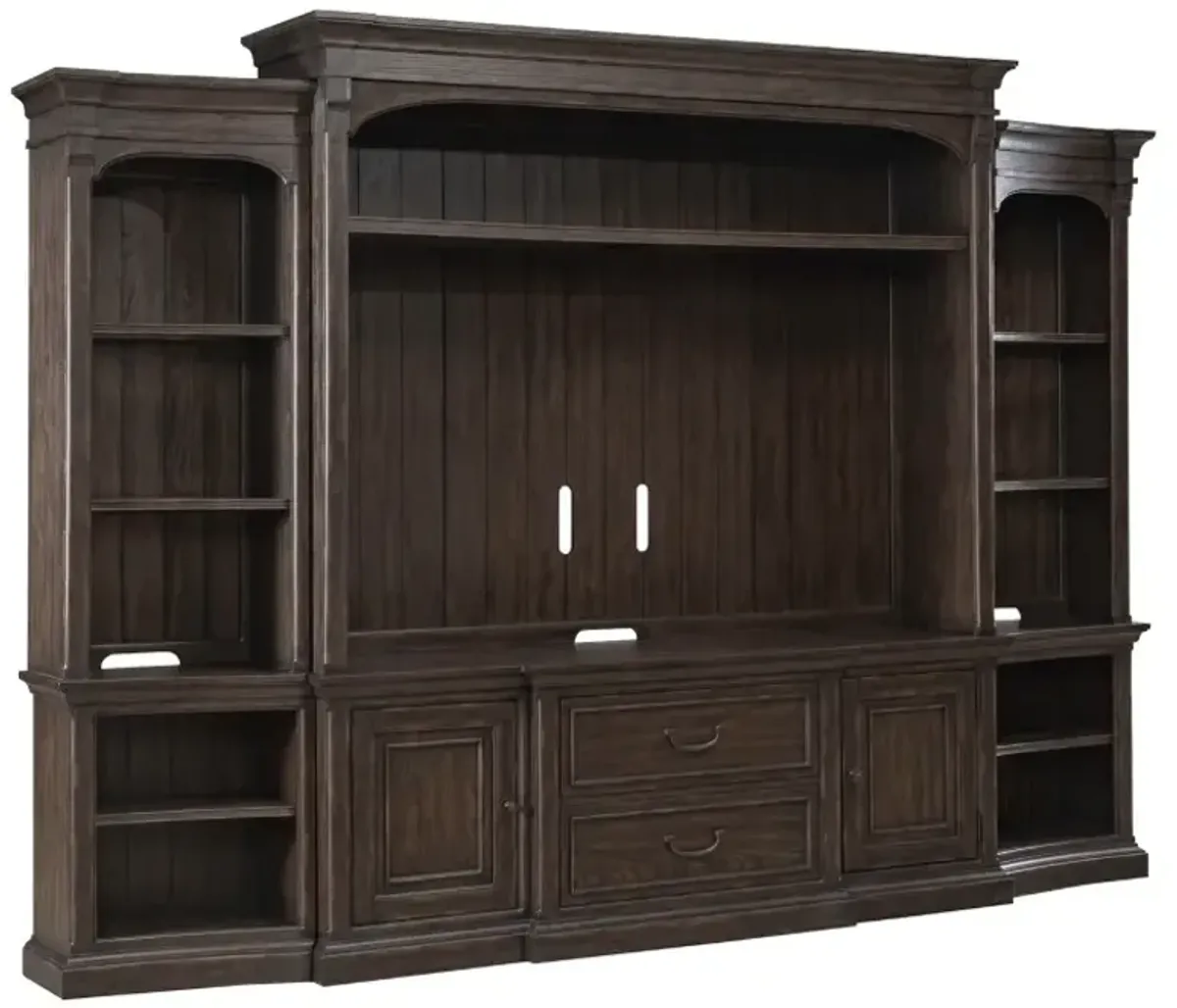Liberty Furniture Paradise Valley Saddle Brown Entertainment Center with Piers