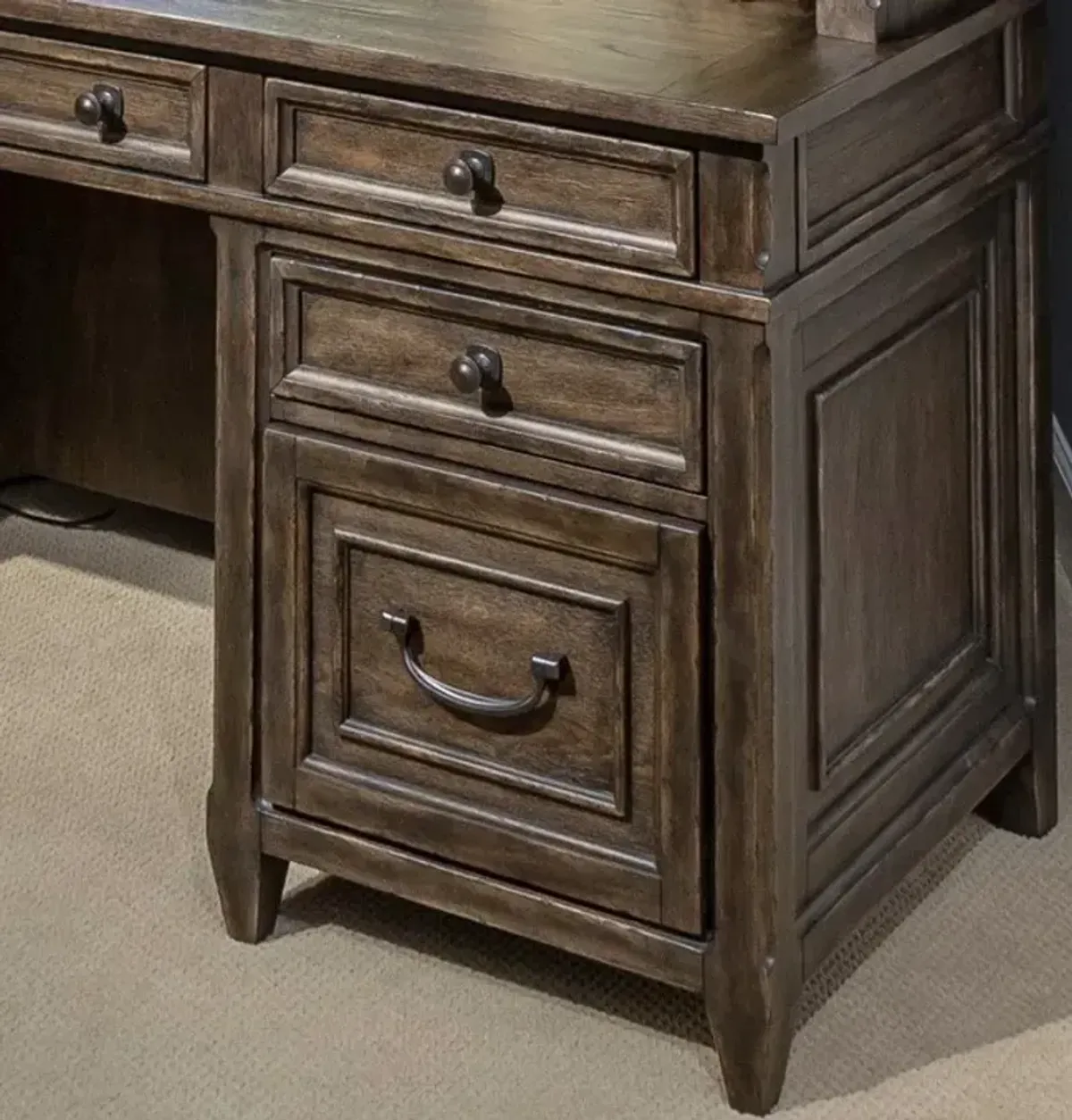 Liberty Furniture Paradise Valley Saddle Brown Credenza and Hutch
