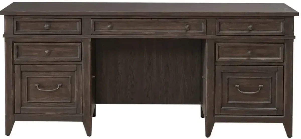 Liberty Furniture Paradise Valley Saddle Brown Trestle Executive Credenza