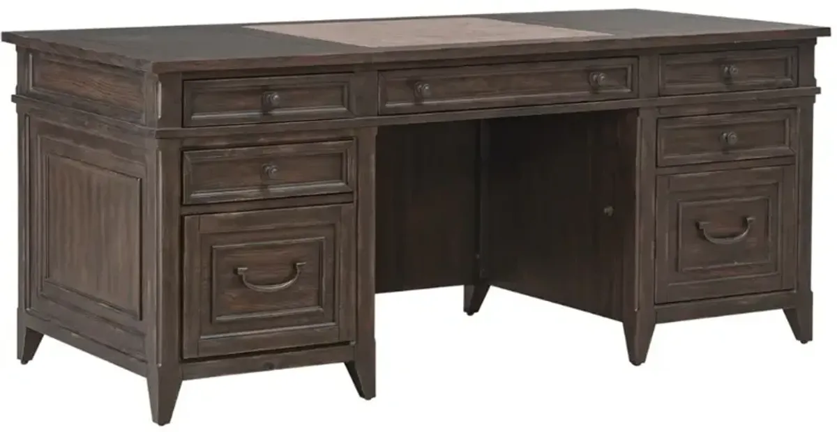 Liberty Furniture Paradise Valley Saddle Brown Executive Desk