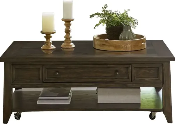 Liberty Furniture Paradise Valley Saddle Brown Cocktail Table