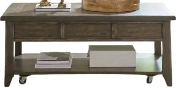 Liberty Furniture Paradise Valley Saddle Brown Lift Top Cocktail Table