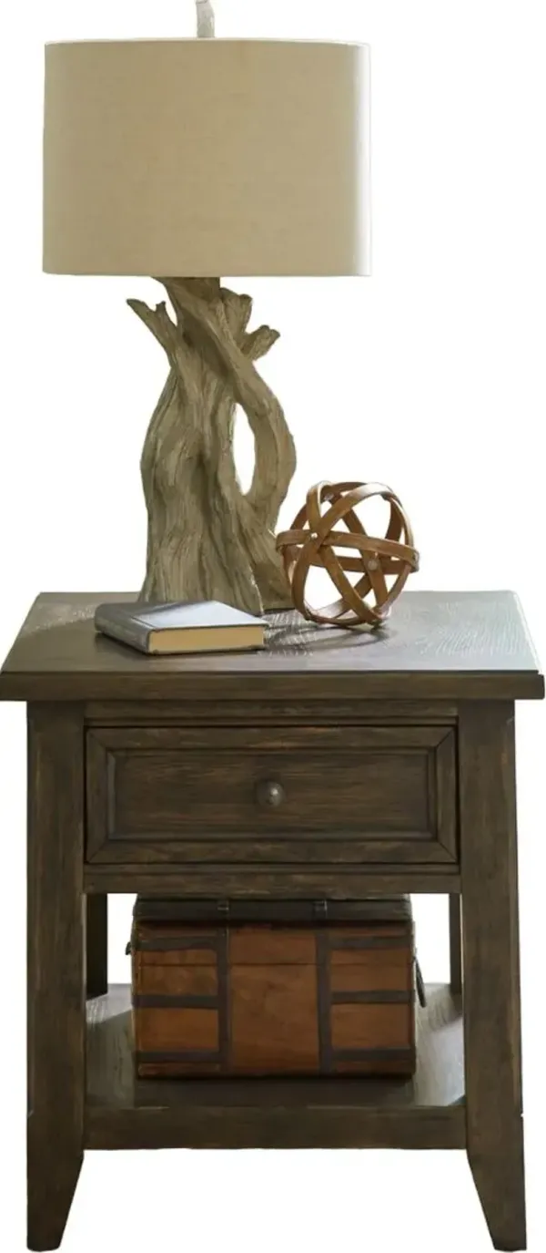 Liberty Furniture Paradise Valley Saddle Brown End Table