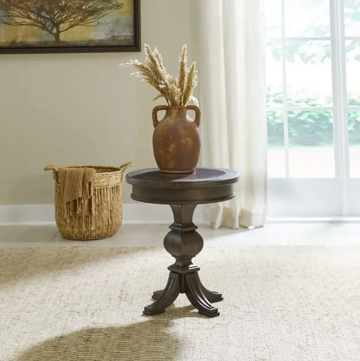 Liberty Furniture Paradise Valley Saddle Brown Chairside Table