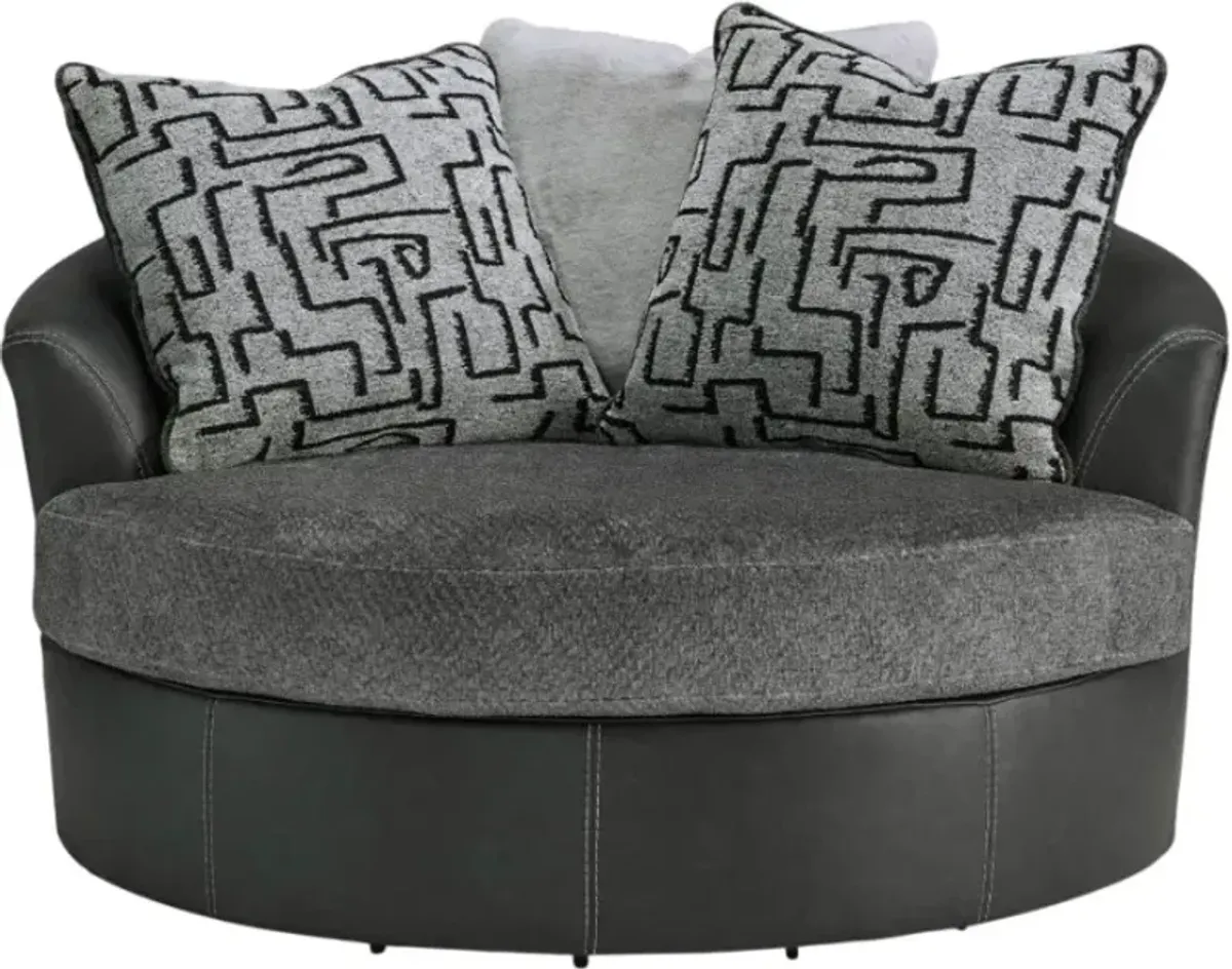 Benchcraft® Brixley Pier Graphite Swivel Accent Chair