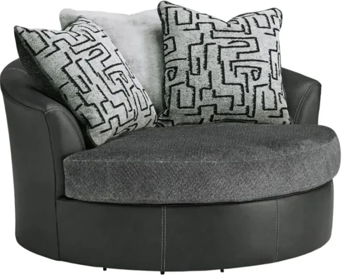Benchcraft® Brixley Pier Graphite Swivel Accent Chair