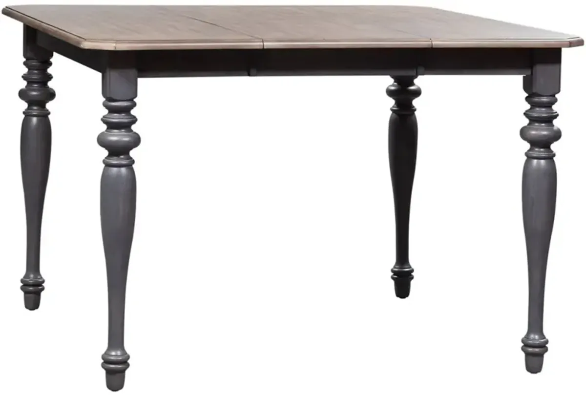 Liberty Furniture Ocean Weathered Pine Gathering Table with Isle Slate Turned Legs