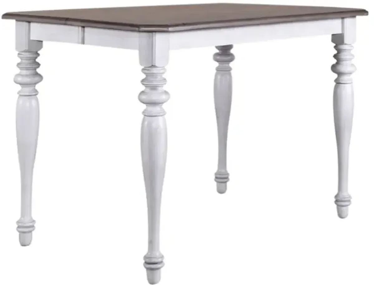 Liberty Furniture Ocean Isle Weathered Pine Top Gathering Table with Antique White Base