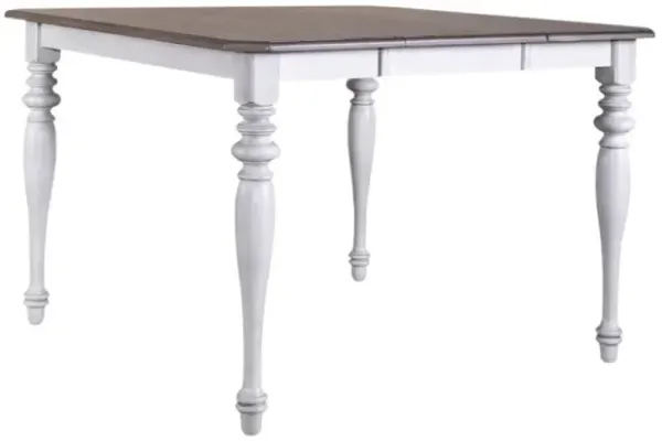 Liberty Furniture Ocean Isle Weathered Pine Top Gathering Table with Antique White Base