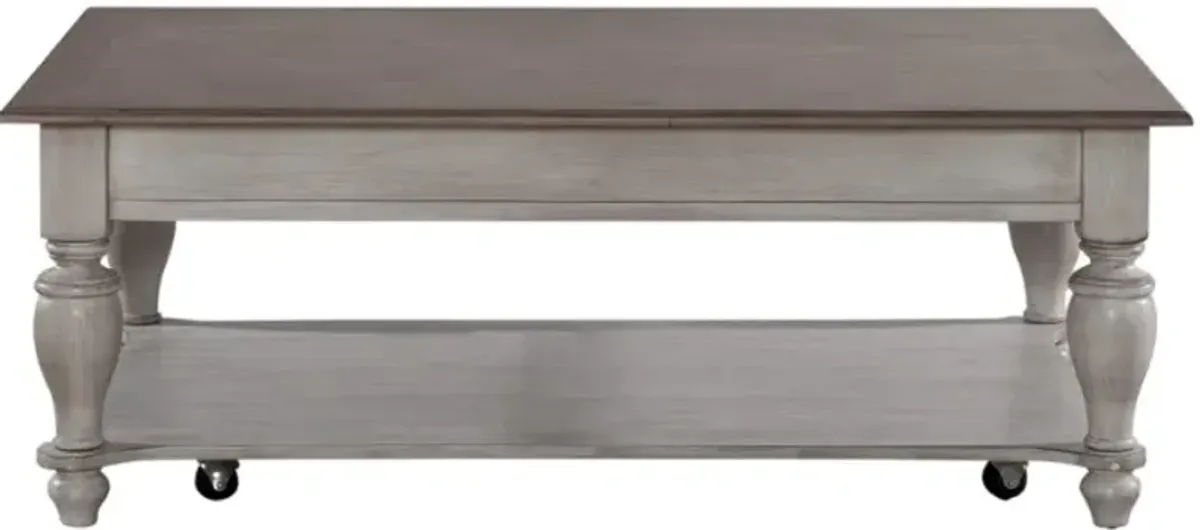 Liberty Furniture Ocean Isle Antique White Cocktail Table
