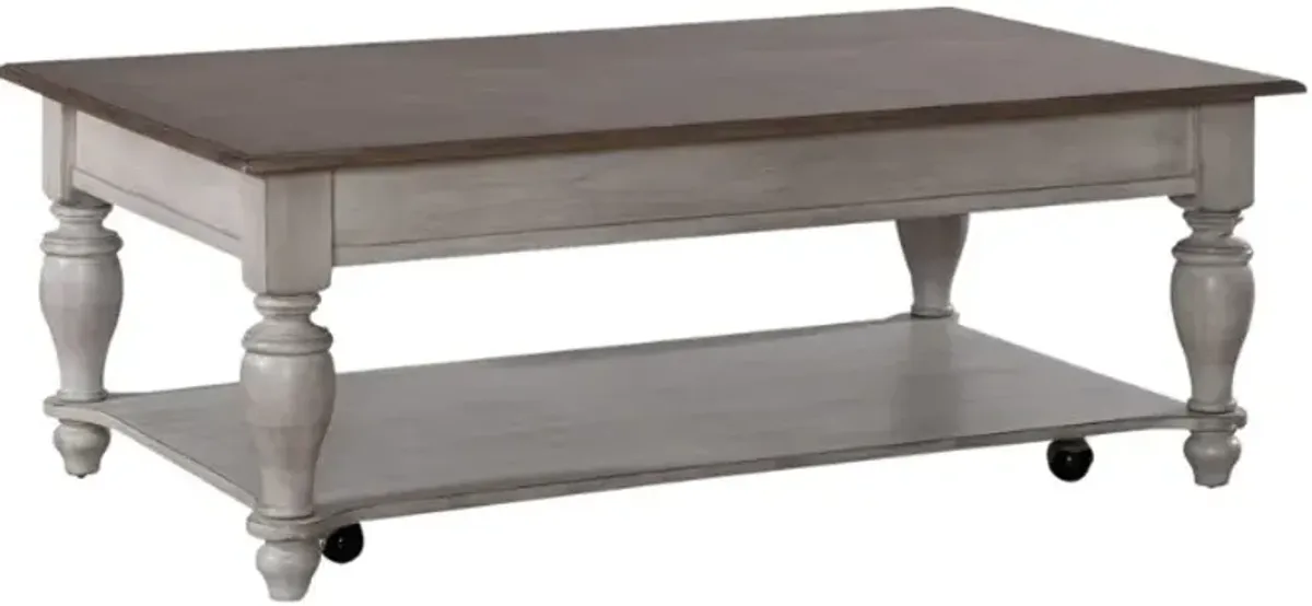 Liberty Furniture Ocean Isle Antique White Cocktail Table