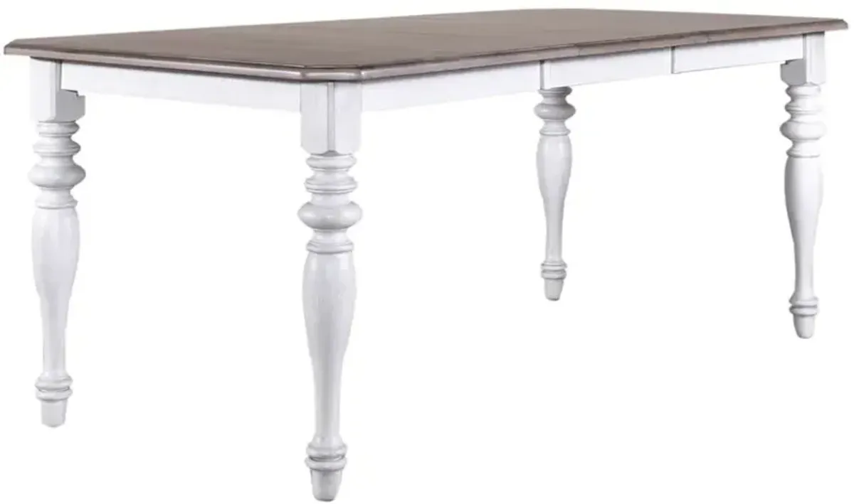 Liberty Furniture Ocean Isle Weathered Pine Top Dining Leg Table with Antique White Base