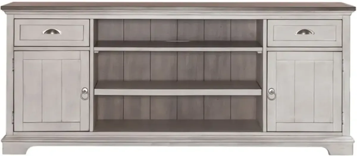 Liberty Furniture Ocean Isle Antique White 72" Entertainment TV Stand