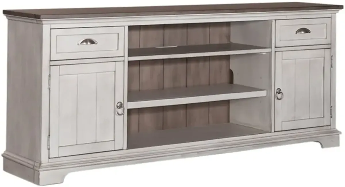 Liberty Furniture Ocean Isle Antique White 72" Entertainment TV Stand