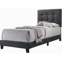 Coaster® Mapes Charcoal Twin Upholstered Bed
