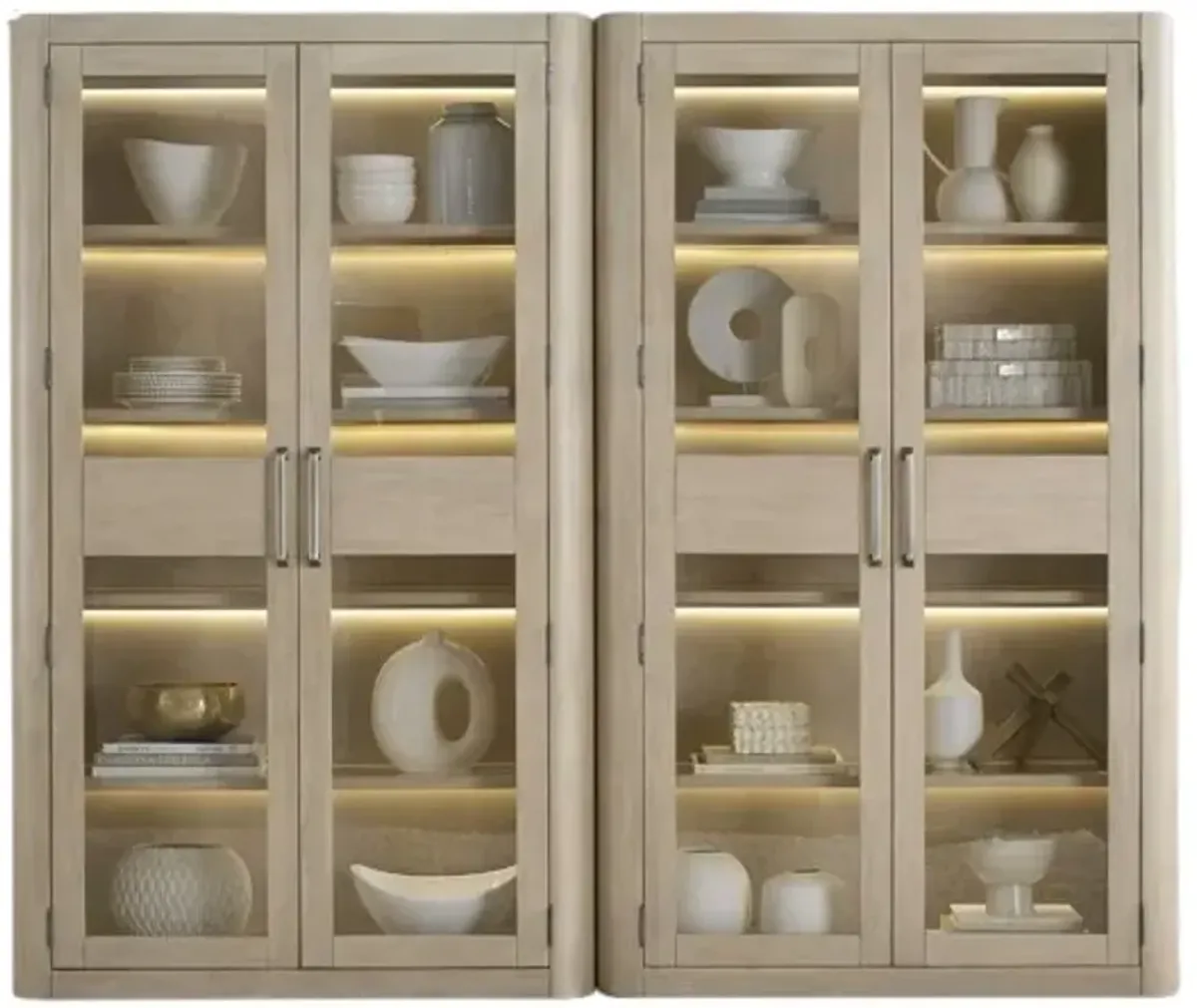 Liberty Furniture South Bend 2-Piece Cloud White Bunching Display Cabinet Set