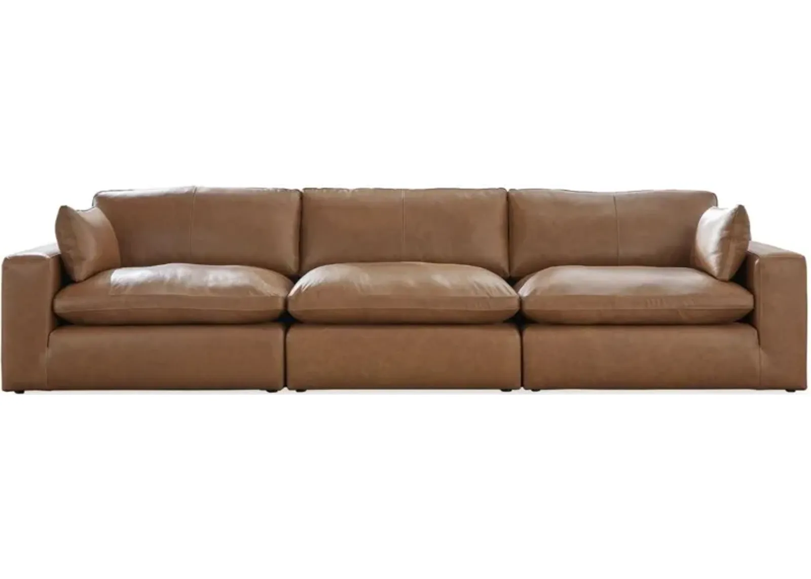 Signature Design by Ashley® Emilia 3-Piece Caramel Sectional Loveseat