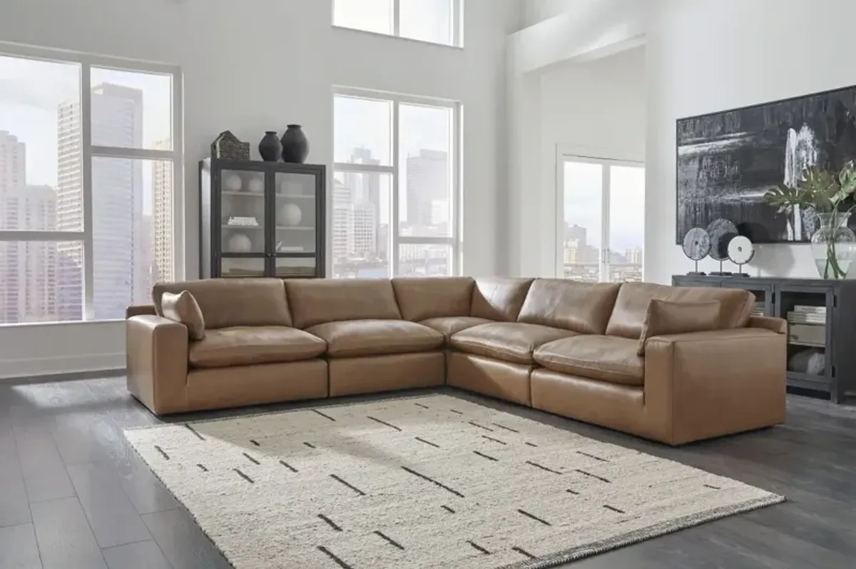 Signature Design by Ashley® Emilia 5-Piece Caramel Modular Sectional