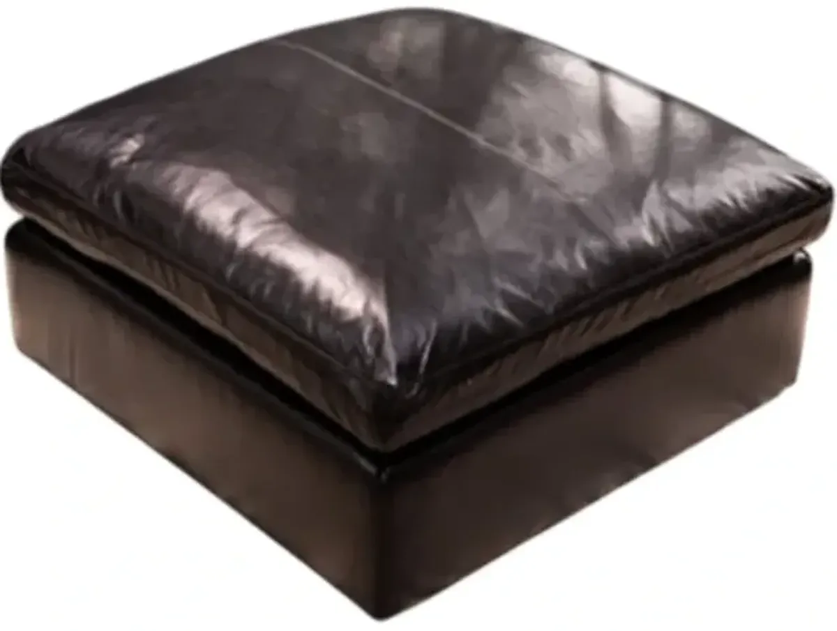Signature Design by Ashley® Emilia Black Leather Ottoman